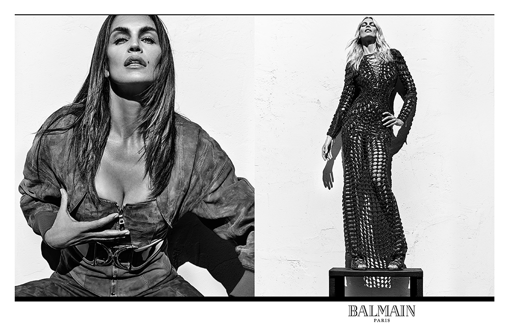 Cindy Crawford and Claudia Schiffer for Balmain spring/ summer 2016